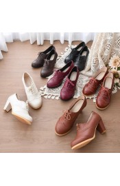 Sentaro British Style Brogue Low and Medium Heel Shoes(6 Colours/Full Payment Without Shipping)